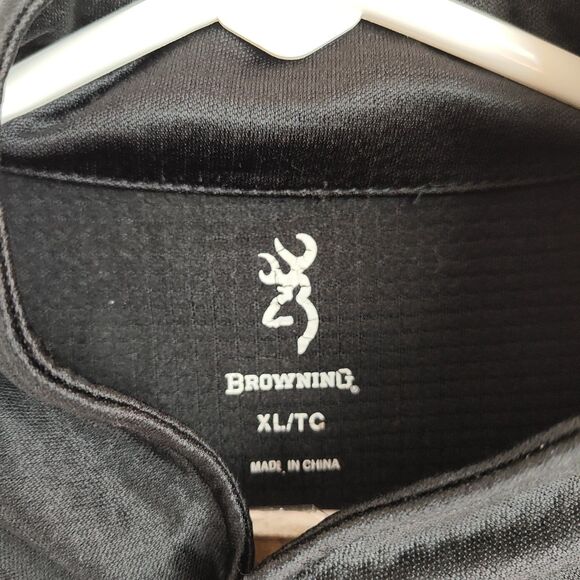 Browning 1/4-Zip Sweatshirt Men's Size XL Black Embroidered Logo Mock Neck - Picture 10 of 11